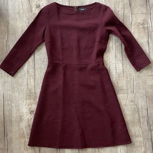 Theory maroon a-line dress